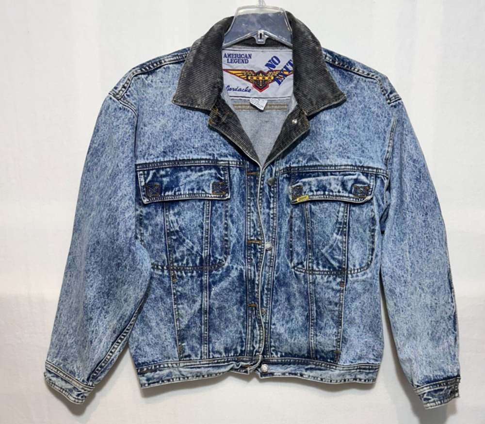 Vintage Jordache No Exit American Legend Denim Trucker Jacket Acid Wash Men's M
